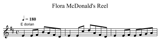 Flora McDonald's Reel - staff notation