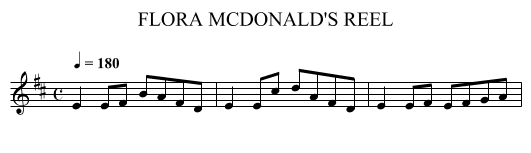 FLORA MCDONALD'S REEL - staff notation