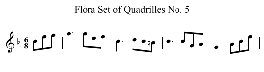 Flora Set of Quadrilles No. 5 - staff notation