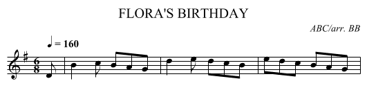 FLORA'S BIRTHDAY - staff notation