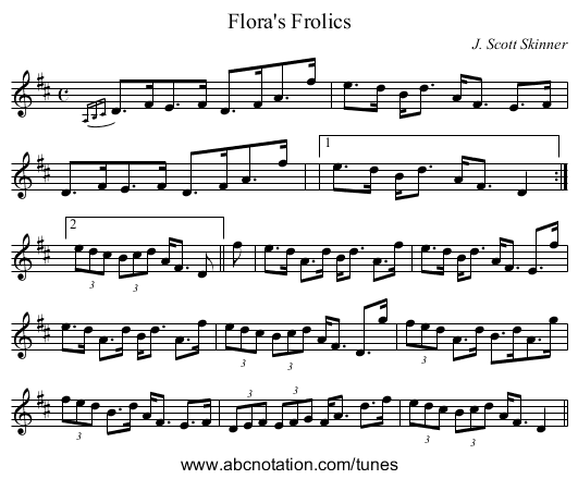 Flora's Frolics - staff notation