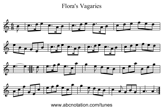 Flora's Vagaries - staff notation