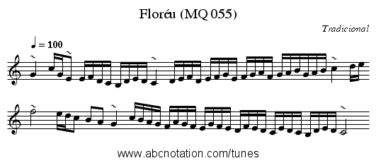 Floréu (MQ 055) - staff notation