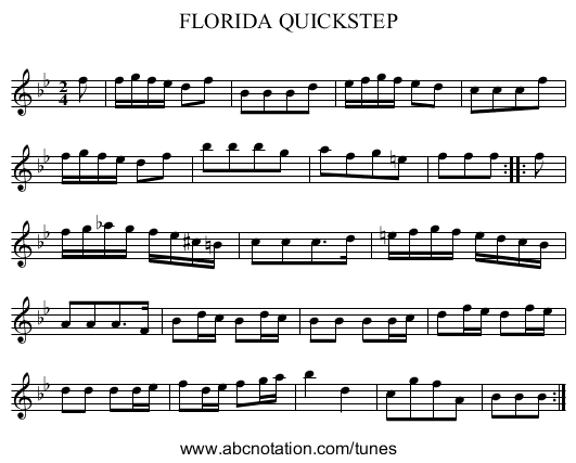 FLORIDA QUICKSTEP - staff notation