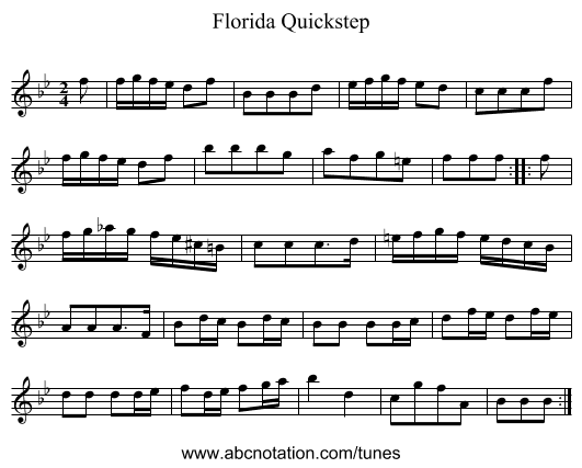 Florida Quickstep - staff notation
