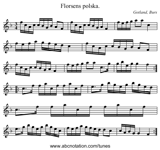 Florsens polska. - staff notation