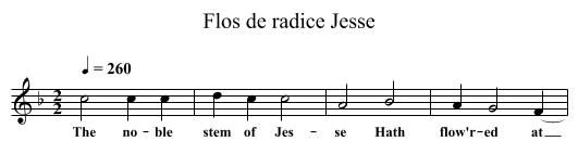 Flos de radice Jesse - staff notation