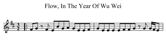 Flow, In The Year Of Wu Wei - staff notation