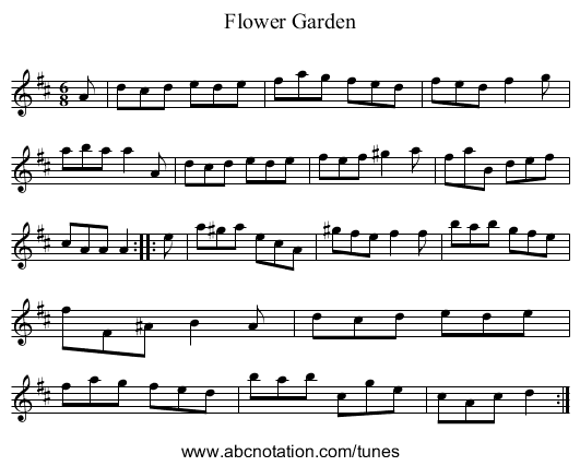 Flower Garden - staff notation