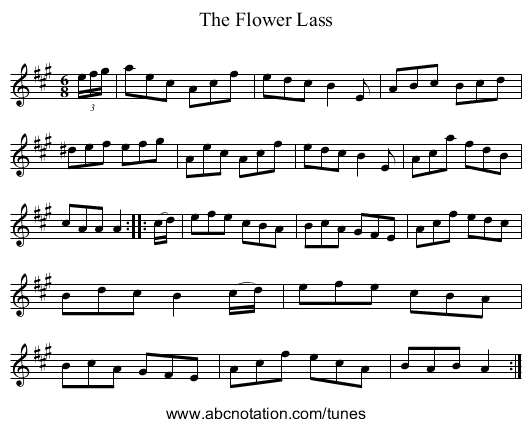 Flower Lass, The - staff notation