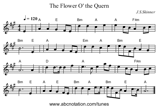 Flower O' the Quern, The - staff notation