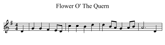 Flower O' The Quern - staff notation