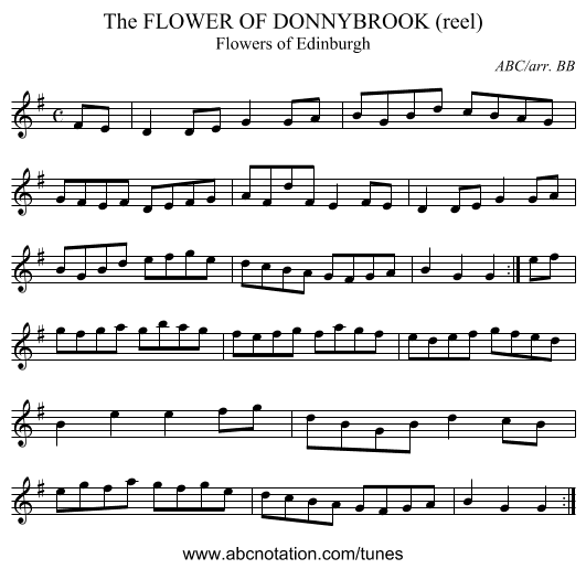 FLOWER OF DONNYBROOK (reel), The - staff notation