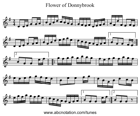 Flower of Donnybrook - staff notation