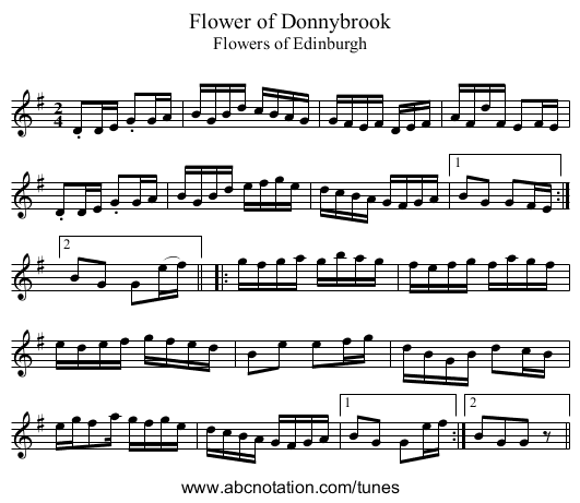 Flower of Donnybrook - staff notation
