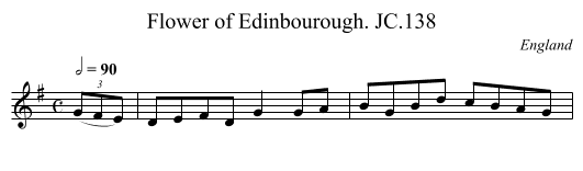 Flower of Edinbourough. JC.138 - staff notation