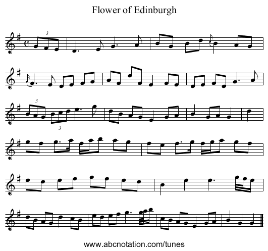 Flower of Edinburgh - staff notation