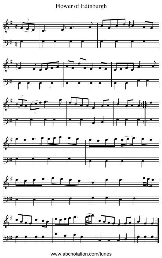 Flower of Edinburgh - staff notation