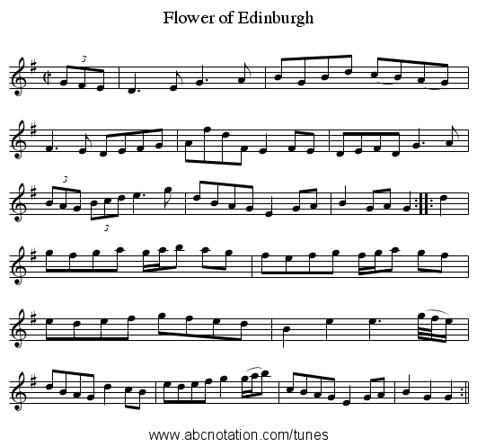 Flower of Edinburgh - staff notation