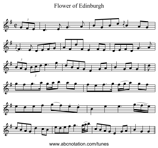 Flower of Edinburgh - staff notation