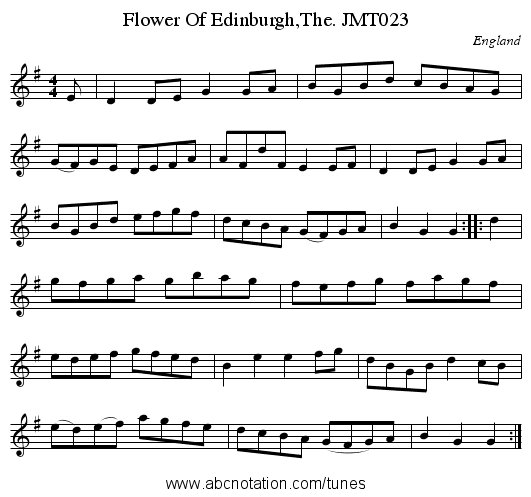 Flower Of Edinburgh,The. JMT023 - staff notation