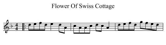 Flower Of Swiss Cottage - staff notation