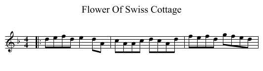 Flower Of Swiss Cottage - staff notation