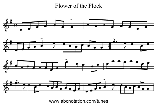Flower of the Flock - staff notation