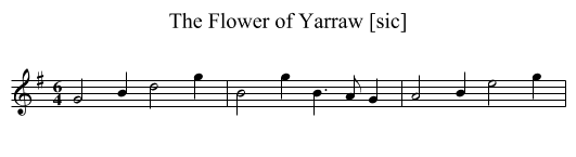 Flower of Yarraw [sic], The - staff notation