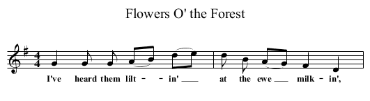 Flowers O' the Forest - staff notation