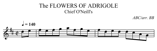 FLOWERS OF ADRIGOLE, The - staff notation