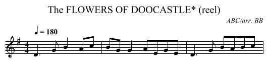 FLOWERS OF DOOCASTLE* (reel), The - staff notation