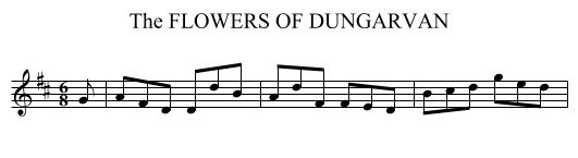 FLOWERS OF DUNGARVAN, The - staff notation