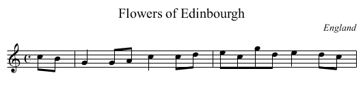 Flowers of Edinbourgh - staff notation