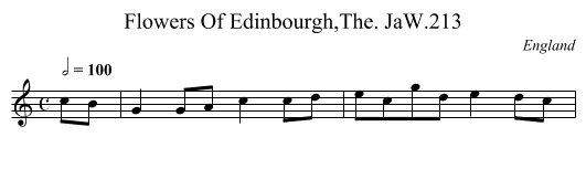 Flowers Of Edinbourgh,The. JaW.213 - staff notation