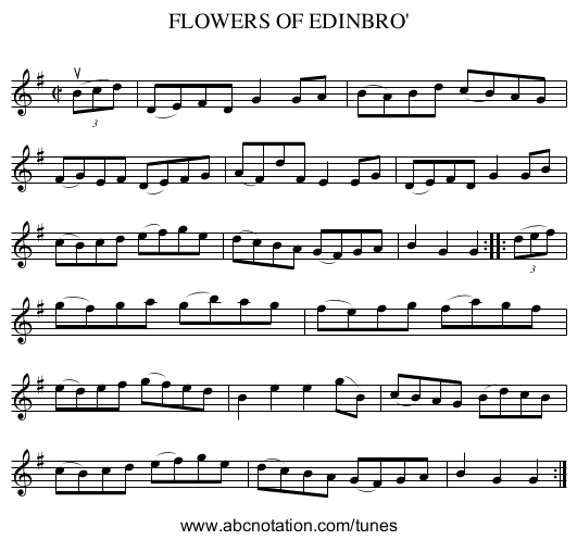 FLOWERS OF EDINBRO' - staff notation