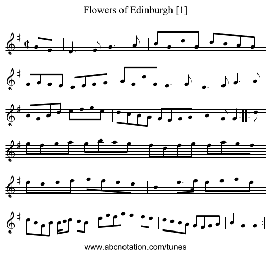 Flowers of Edinburgh [1] - staff notation
