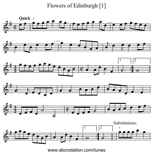 Flowers of Edinburgh [1] - staff notation