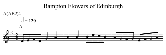 Flowers of Edinburgh, Bampton - staff notation