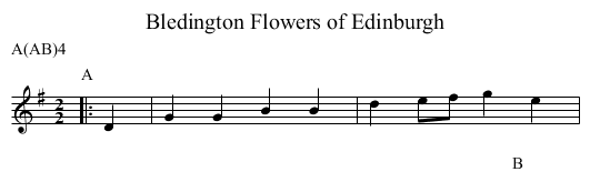 Flowers of Edinburgh, Bledington - staff notation