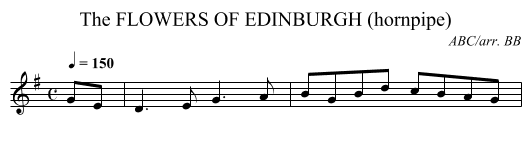FLOWERS OF EDINBURGH (hornpipe), The - staff notation