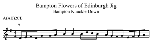 Flowers of Edinburgh Jig, Bampton - staff notation