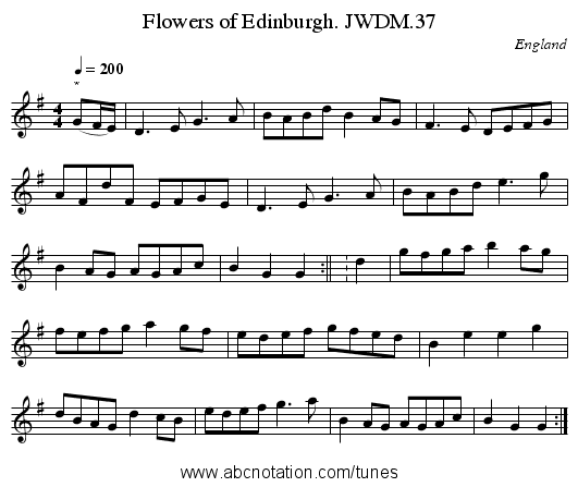 Flowers of Edinburgh. JWDM.37 - staff notation