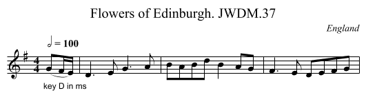 Flowers of Edinburgh. JWDM.37 - staff notation