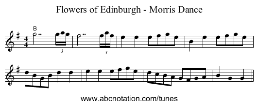 Flowers of Edinburgh - Morris Dance - staff notation