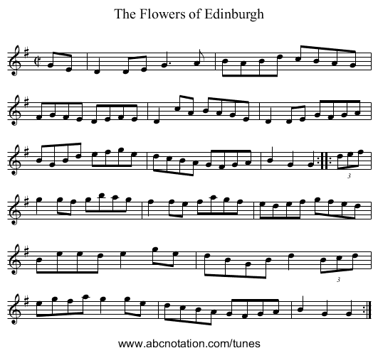 Flowers of Edinburgh, The - staff notation
