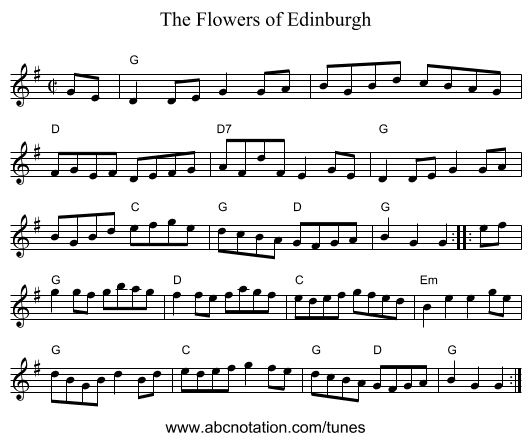 Flowers of Edinburgh, The - staff notation