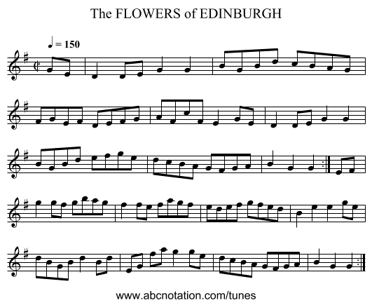 FLOWERS of EDINBURGH, The - staff notation
