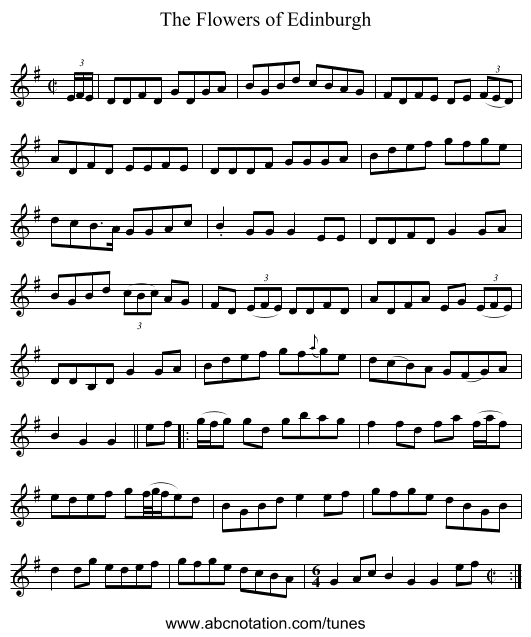 Flowers of Edinburgh, The - staff notation