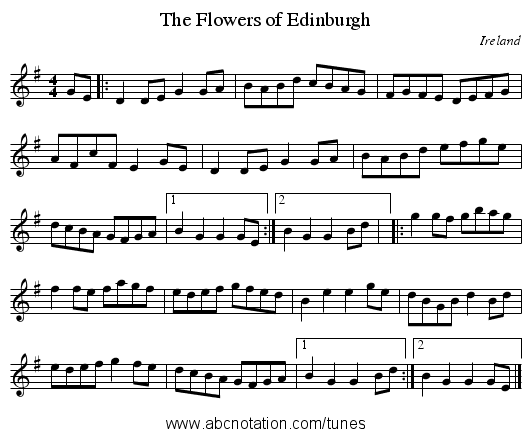 Flowers of Edinburgh, The - staff notation